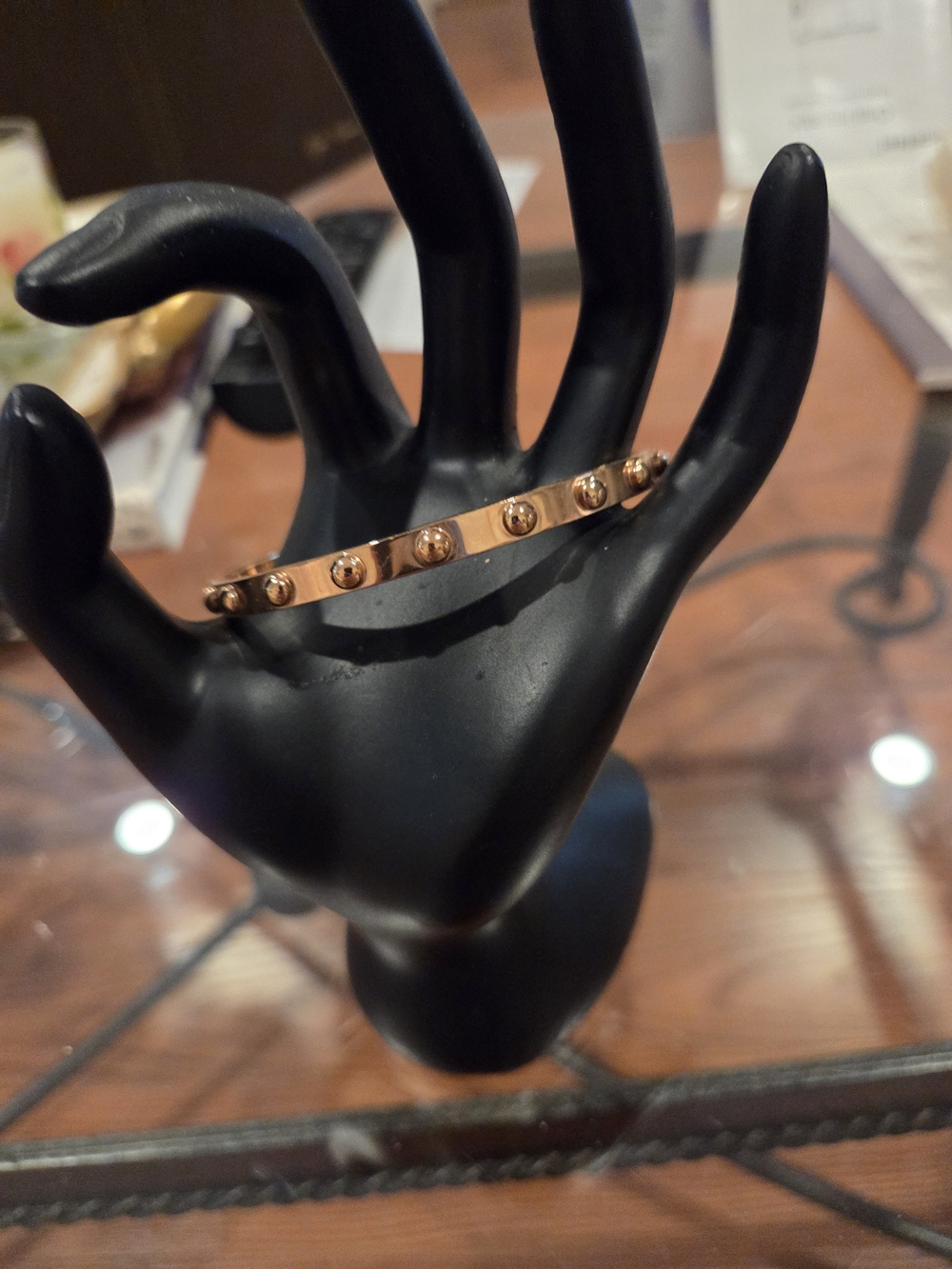Kate Spade Rose Gold Screw-Detail Bangle Bracelet Luke New